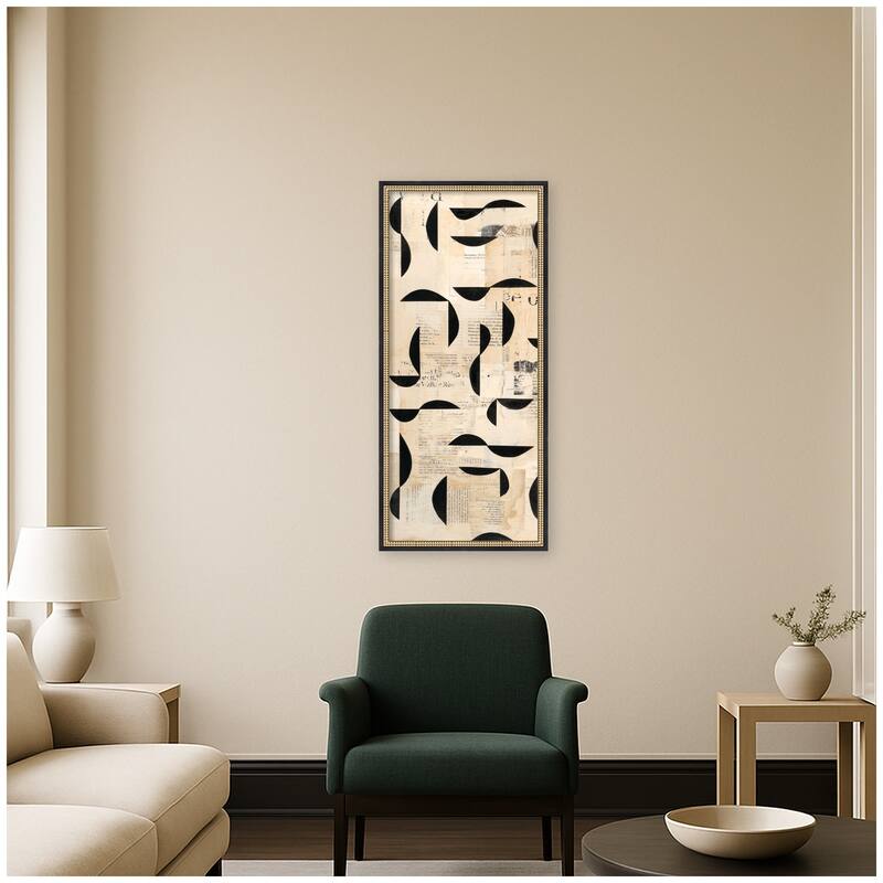 Kate and Laurel Half Moon Bay Panel 1 by Felicia Dadak Framed Mounted Canvas Wall Art Print