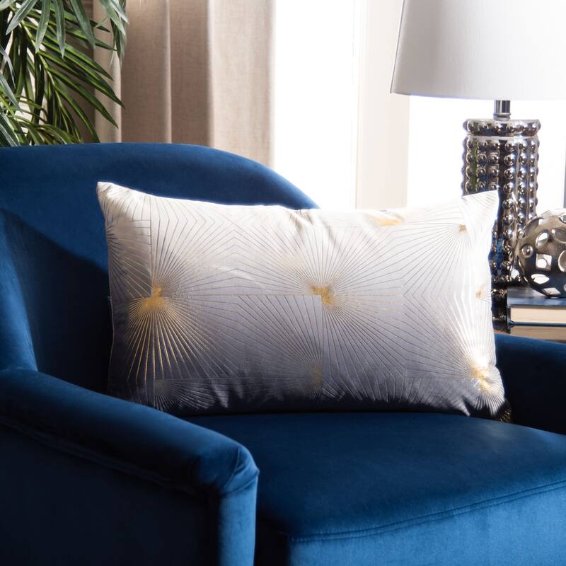 SAFAVIEH Elizabeth Decorative Throw Pillow - Grey/Gold - 12Wx20L