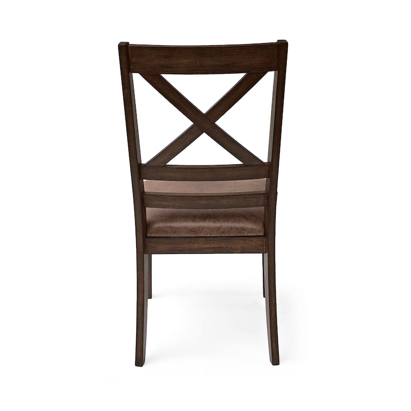 Amara Rubberwood Upholstered Cross back Dining Chairs (set of 2) by Christopher Knight Home