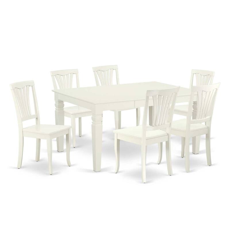 Renaissance Dining Set 7Pc Rectangular Table & 6 Chairs - 42x60 Inch Expandable