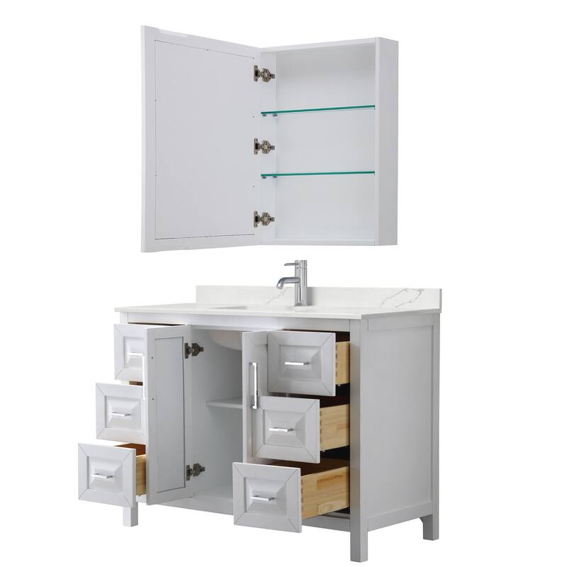 Wyndham Collection WCV252548S-QTZ-UNSMED Daria 48" Free Standing