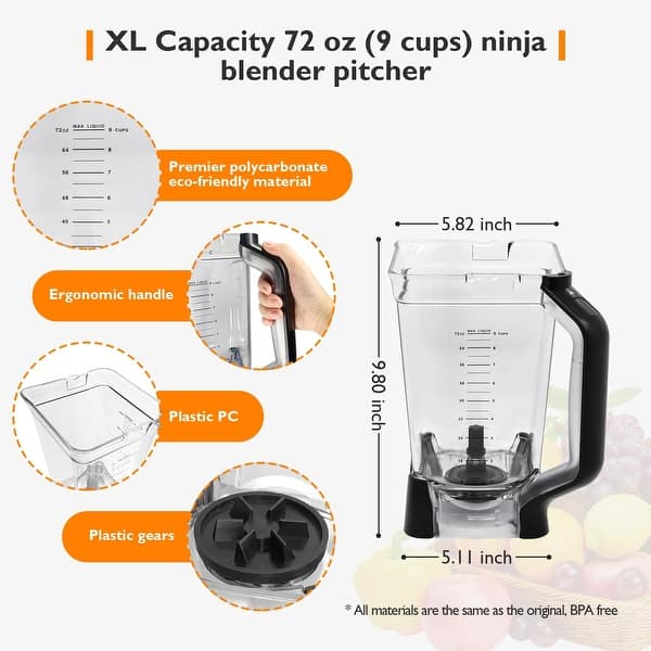 Ninja blender pitcher model BL610 parts diagram