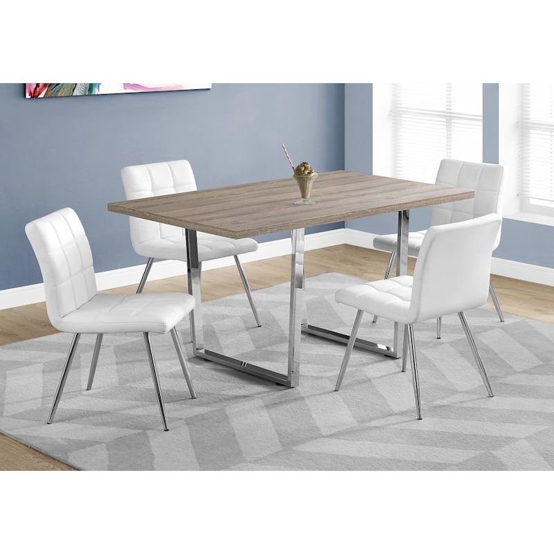 Dining Table, Rectangular, Kitchen, Dining Room, Chrome Metal