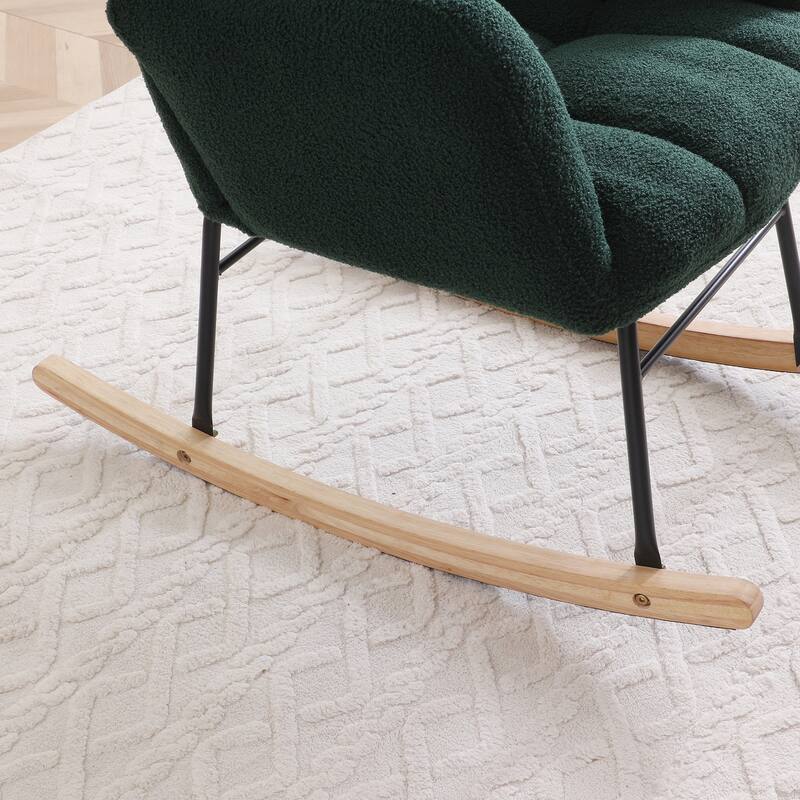 Upholstered Rocking Chair Accent Chair with High Backrest