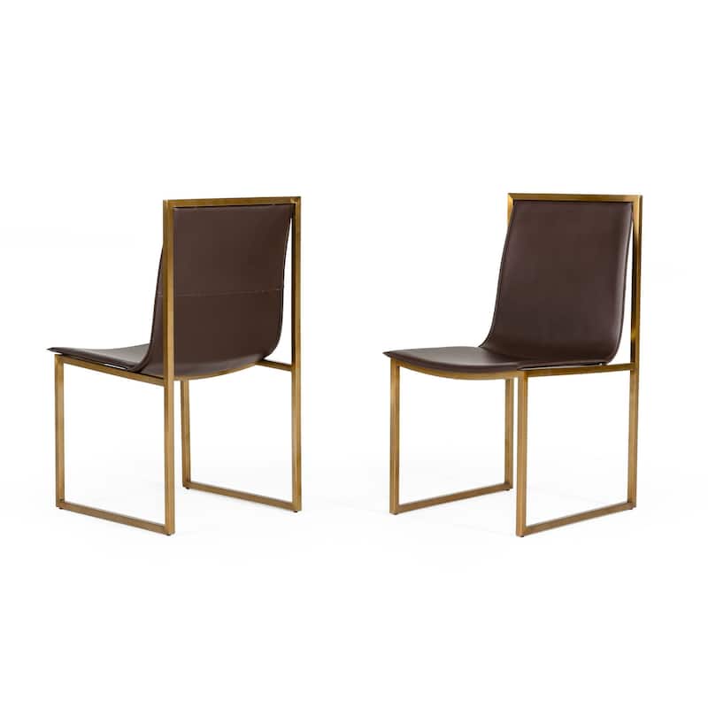 Modrest Dalton Modern Brown Leatherette Dining Chair (Set of 2)