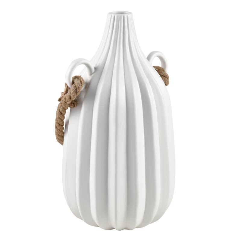 Elk Home Harding Matte White Earthenware 8.5 Inch Wide Vase