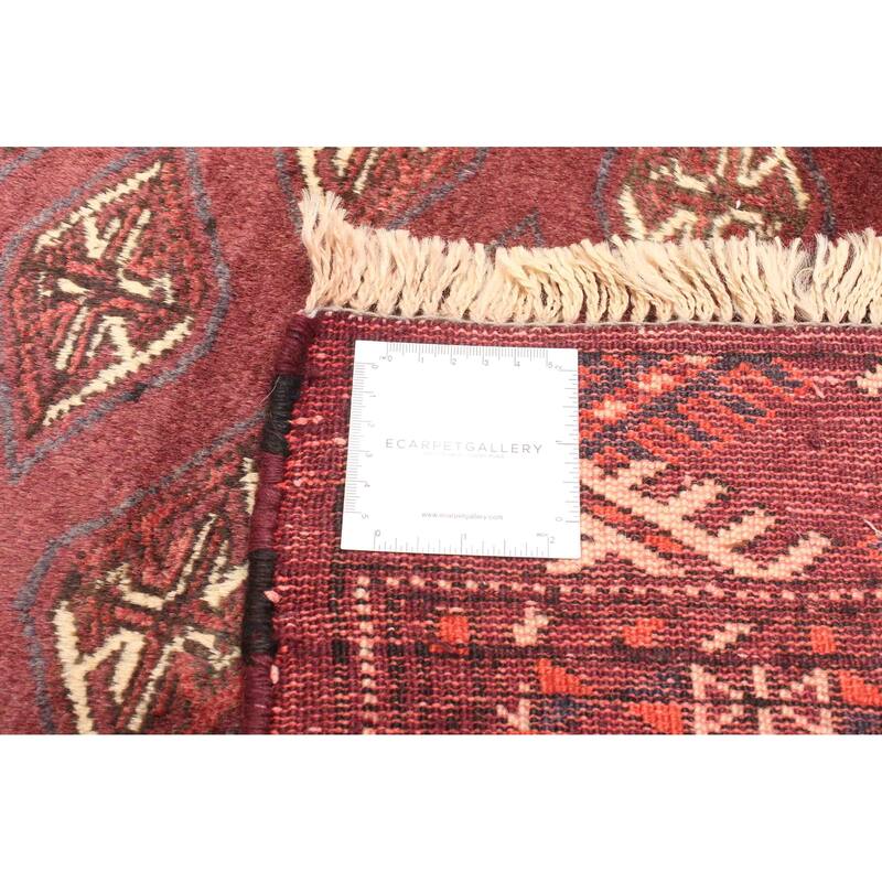 ECARPETGALLERY Hand-knotted Teimani Burgundy Wool Rug - 2'11 x 4'4