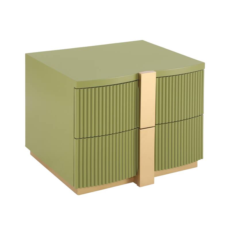 Christopher Knight Home - Lunera Modern Storage Nightstand with Fluted Design and Heavy Duty Base