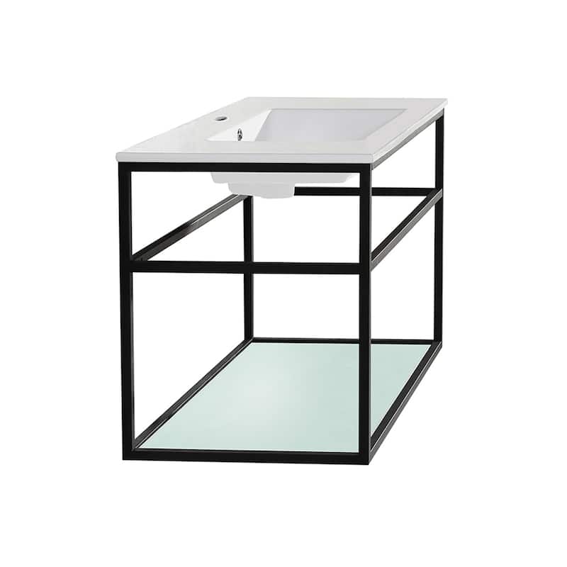 Swiss Madison Pierre 24" Single, Metal Frame, Open Shelf, Bathroom Vanity