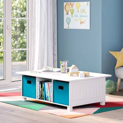 RiverRidge 6 Cubby Storage Activity Table with Optional Bins