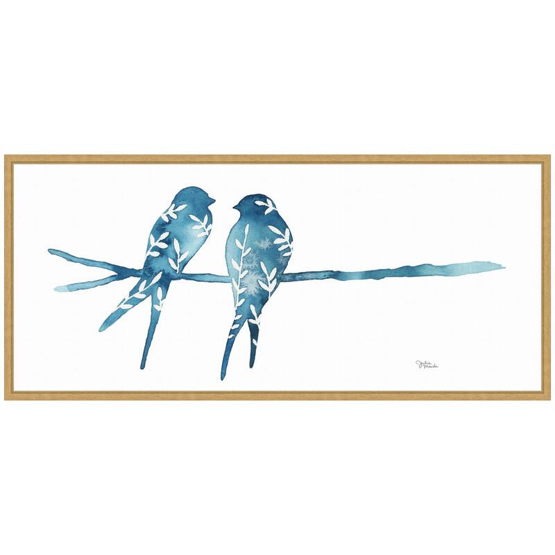 Kate and Laurel Sylvie Botanical Birds Framed Canvas by Julie Maida