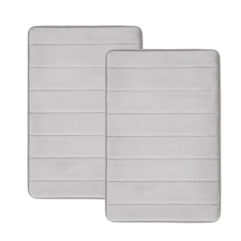 Truly Soft 2 Pack Solid Memory Foam Bath Rug