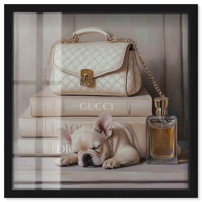 Ivory Books and Frenchie Shadowbox by Art Remedy