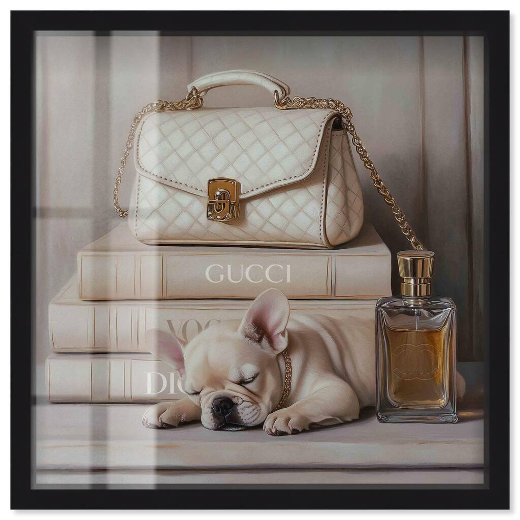 Ivory Books and Frenchie Shadowbox by Art Remedy