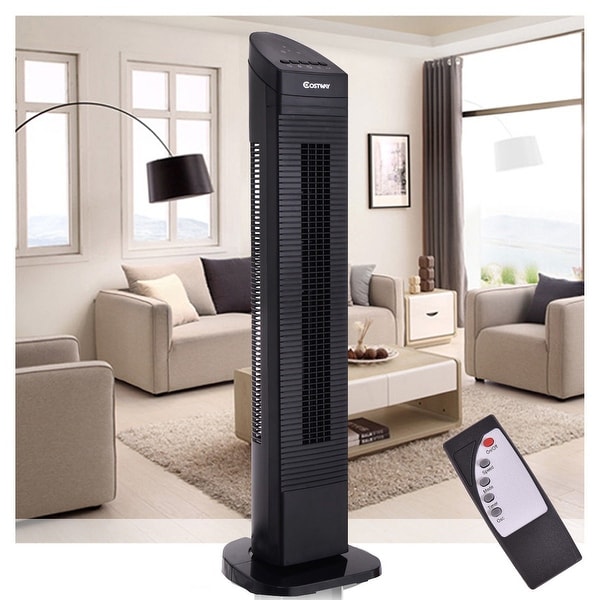 Costway 35'' Tower Fan Portable Oscillating Cooling Bladeless 3 Speed - Black