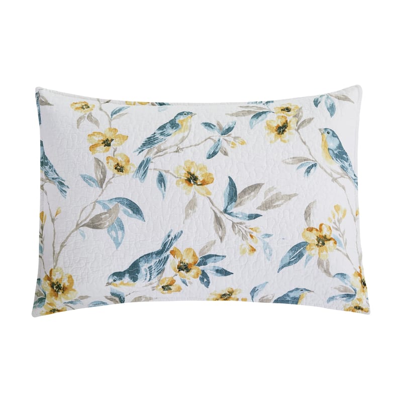 Calix Bluebird Cotton Quilt Set - Reversible and Machine Washable