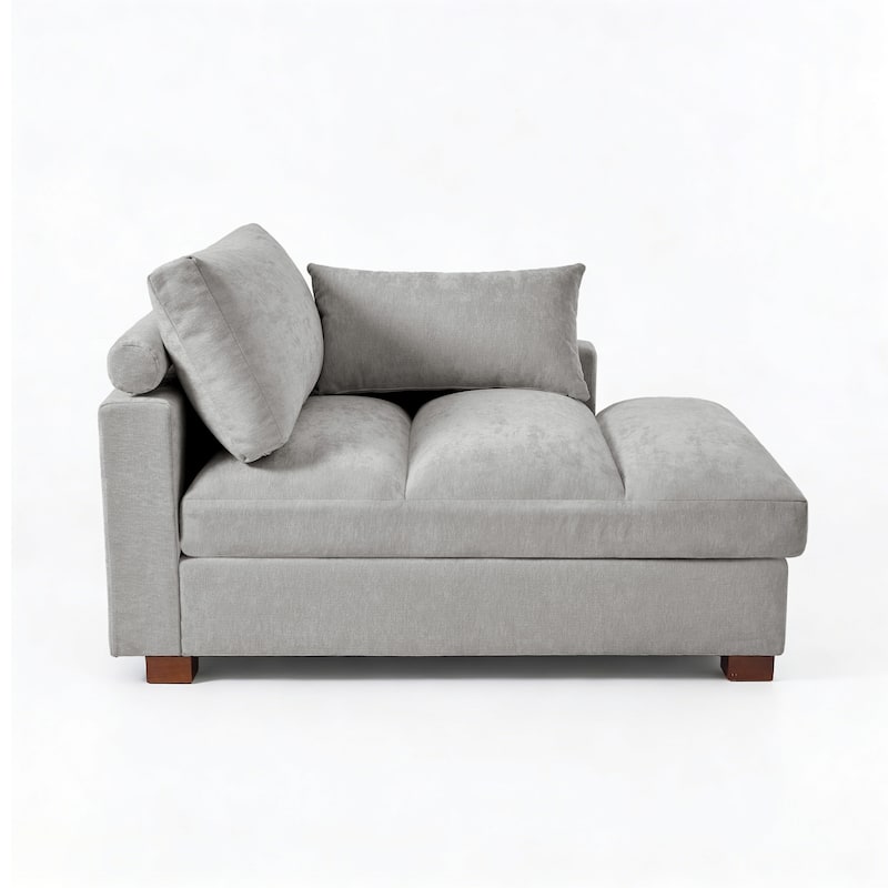 42"W Chenille Upholstered Chaise Lounge