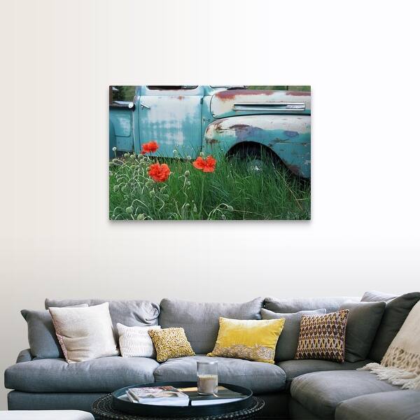 Shop Poppies With Old Truck Silverton Co Canvas Wall Art On Sale Overstock 16483396