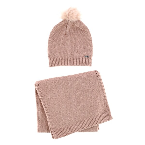 pink hat and scarf set womens
