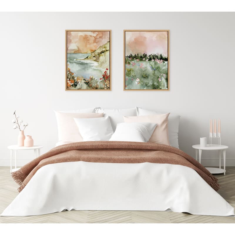 Kate and Laurel Sylvie Landscape 04 Framed Canvas by Annie Quigley