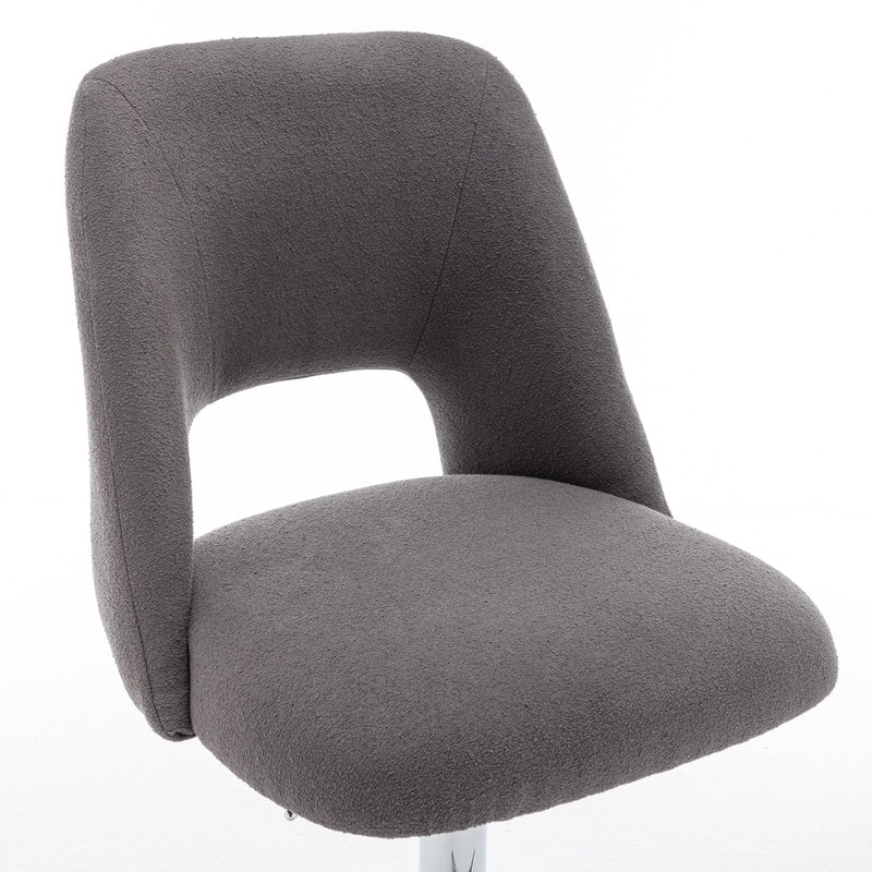 Best Quality Furniture Adjustable Textured Fabric Barstools with Chrome Finish Base (Set of 2)