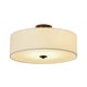 preview thumbnail 27 of 57, French Country Brass Round White Linen Drum Ceiling Light