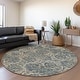 preview thumbnail 19 of 47, Premium Washable Super Soft Traditional Damask Mayfield Rug River - 8' x 8' - Round