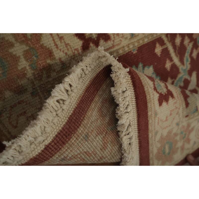 Hand Knotted Oriental 100% Wool Carpet Traditional Floral Brown Ziegler Area Rug - 3' 8'' X 2' 0''