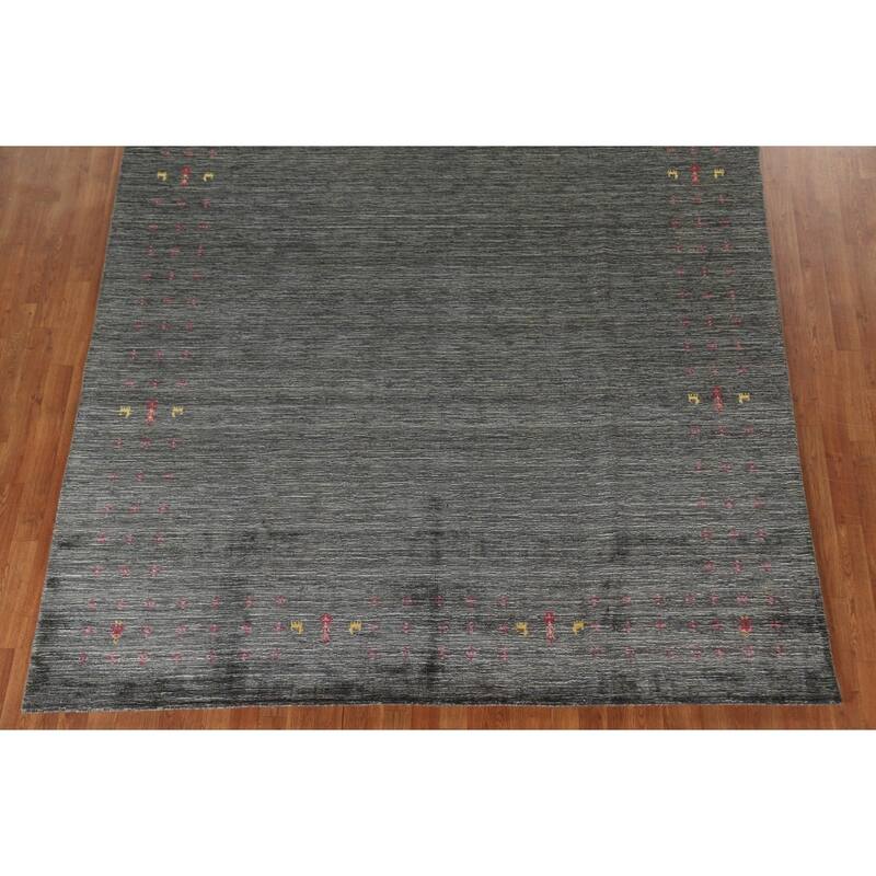 Gabbeh Indian Area Rug Hand-Knotted Wool Carpet - 7'11"x 9'10"