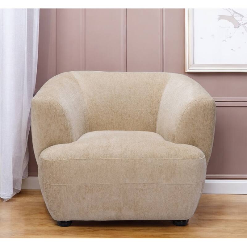 HomeRoots 39" Beige And Black Faux Shearling And Upholstered Arm Chair - 39' X '31.1' X '32 - 39' X '31.1' X '32