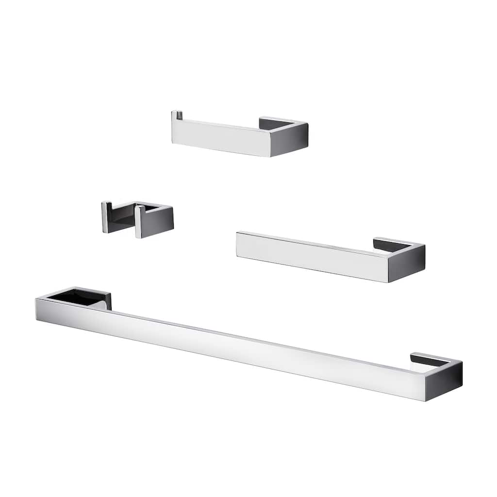 WOWOW Modern Style 4-Piece Bathroom Hardware Set with Installation Accessories