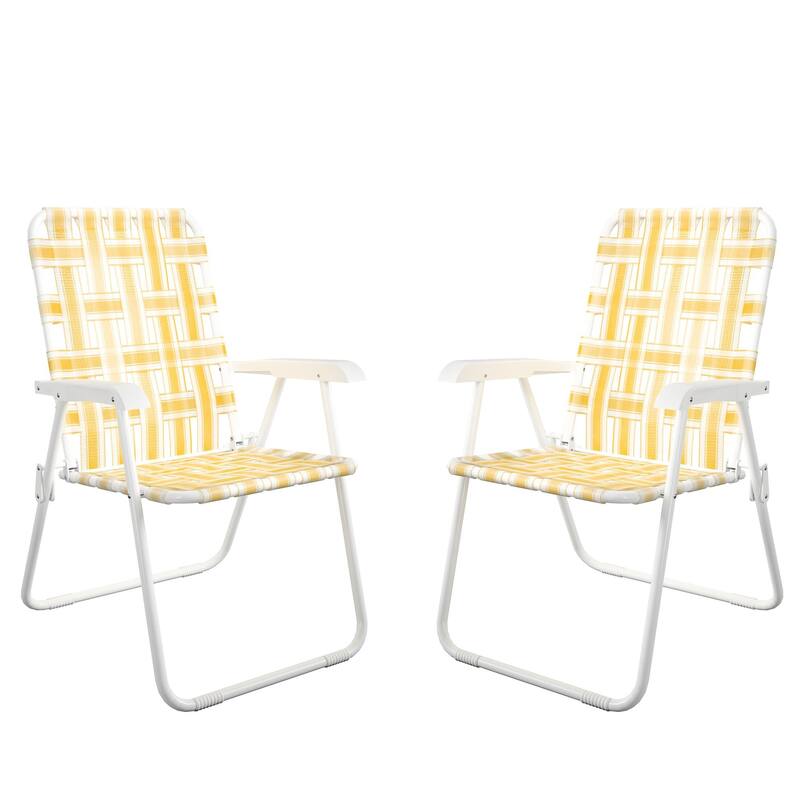 The Novogratz Poolside Gossip Collection Priscilla Folding Chair (2-Pack) - Yellow