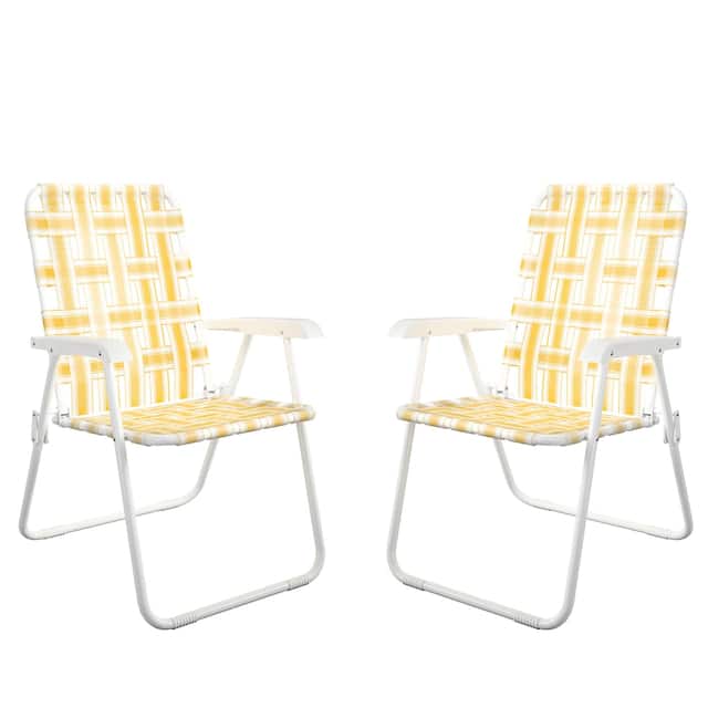 The Novogratz Poolside Gossip Collection Priscilla Folding Chair (2-Pack) - Yellow