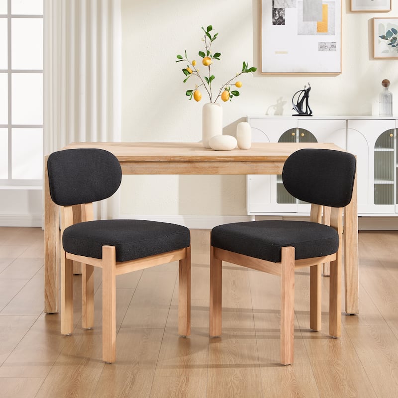 Wooden Dining Chairs Set of 2 - Black