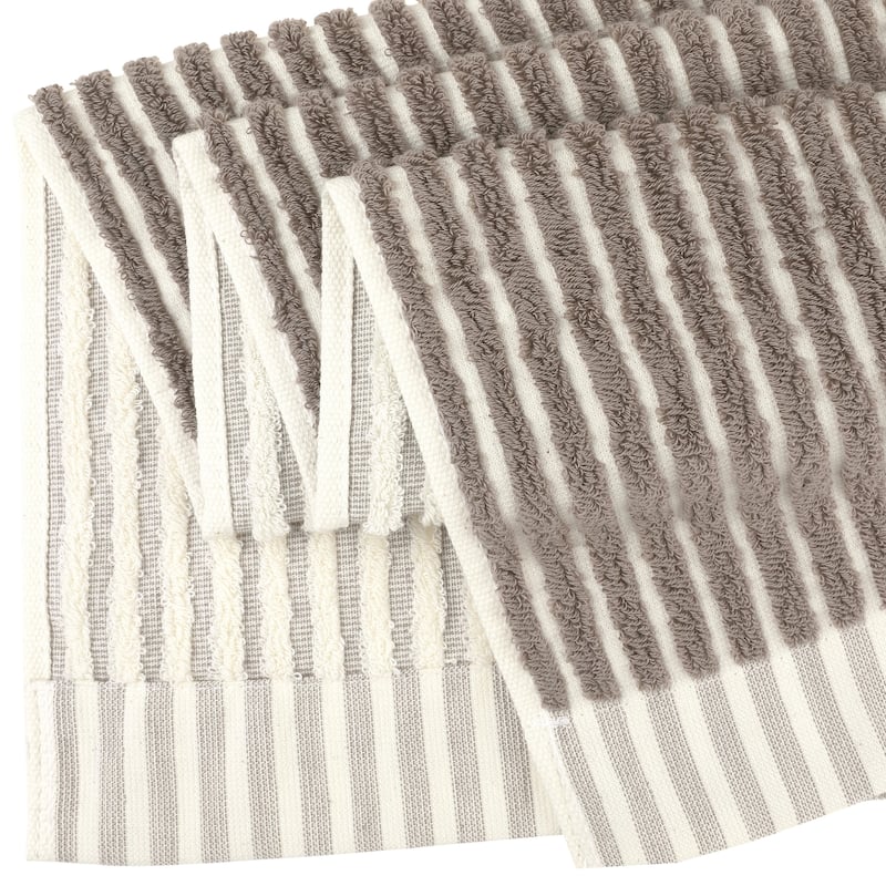 100% Cotton Striped Hand Towels, Soft Absorbent Quick Drying Towel Sets for Home, Hotel, Gym