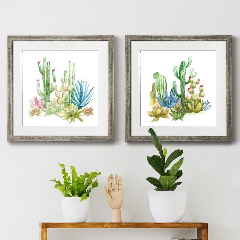 Cactus Vignette I- Premium Framed Print - Ready to Hang - Multi-Color