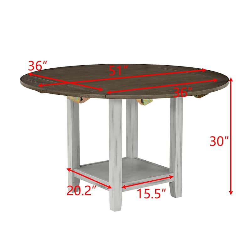 Multifunctional Expandable Folding Dining Table with Storage, Seats 4, Space-Saving Design for Kitchen, Dining Room