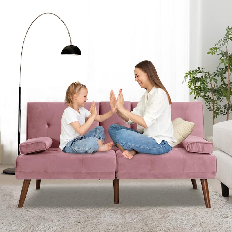 Futzca 60" Small Loveseat, 3 in 1 Cute Convertible Sofa Bed