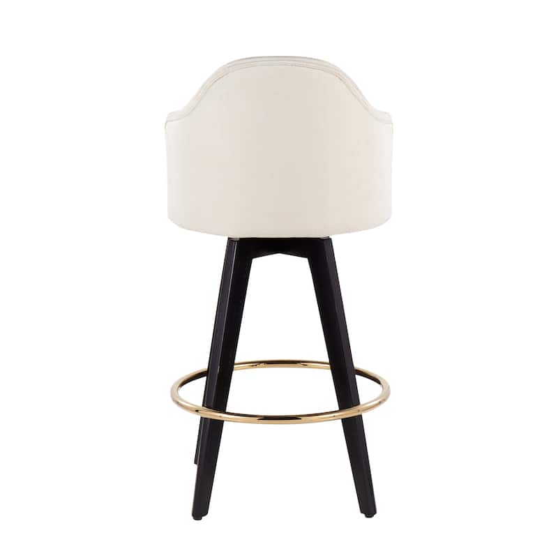 Carson Carrington Valsatra 26" Upholstered Counter Stool with Black Wood Base (Set of 2)