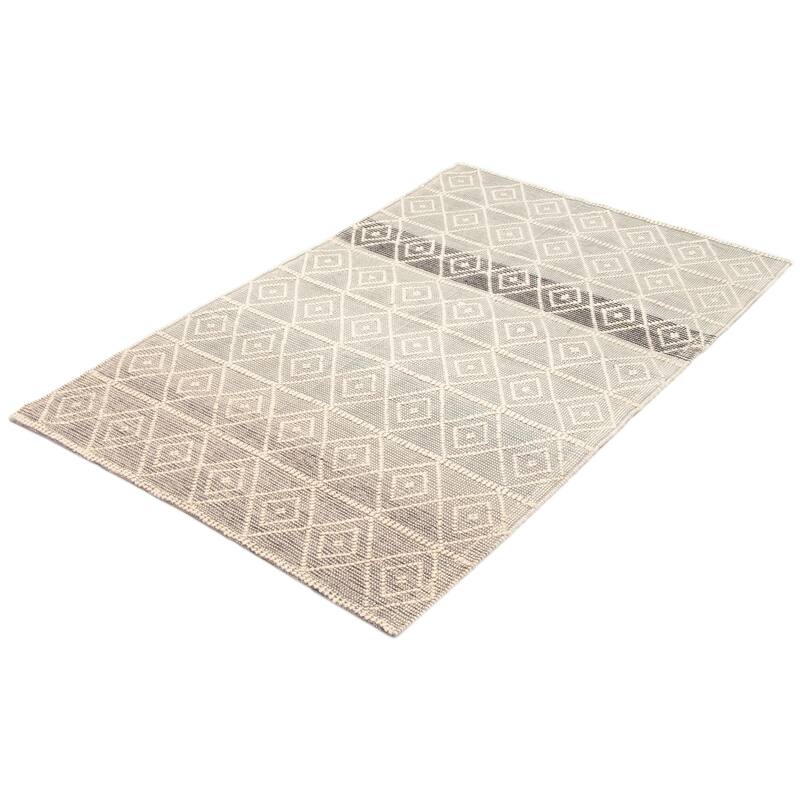 ECARPETGALLERY Braid weave Sienna Grey Wool Rug - 4'11 x 7'11