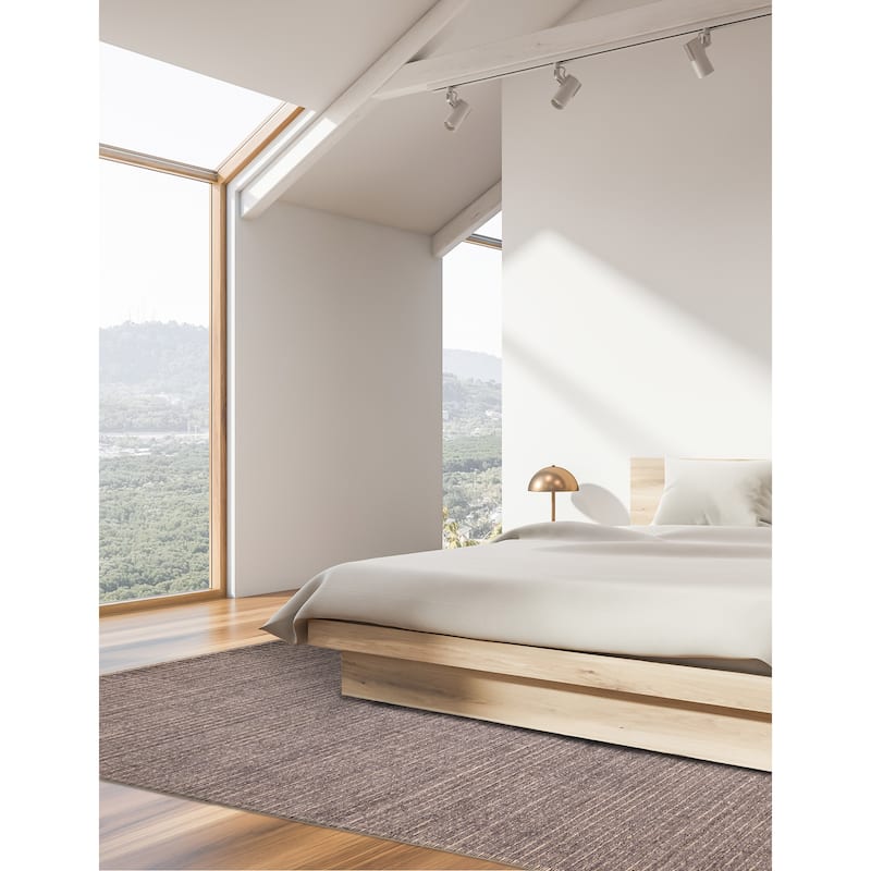 ECARPETGALLERY Hand Loomed Ananda Dark Grey Silk Rug - 9'5 x 13'4