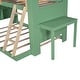 preview thumbnail 6 of 20, Solid Wood Twin Over Full Bunk Bed with Desk&Shelves,Green