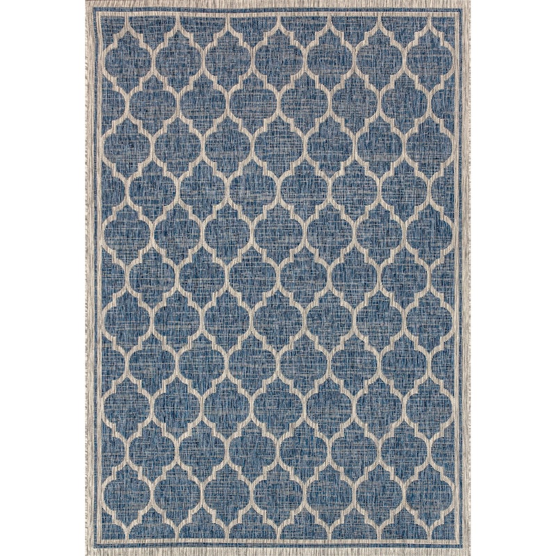 JONATHAN Y Zinnia Textured Weave Indoor/Outdoor Area Rug - 4 X 6 - Navy/Gray