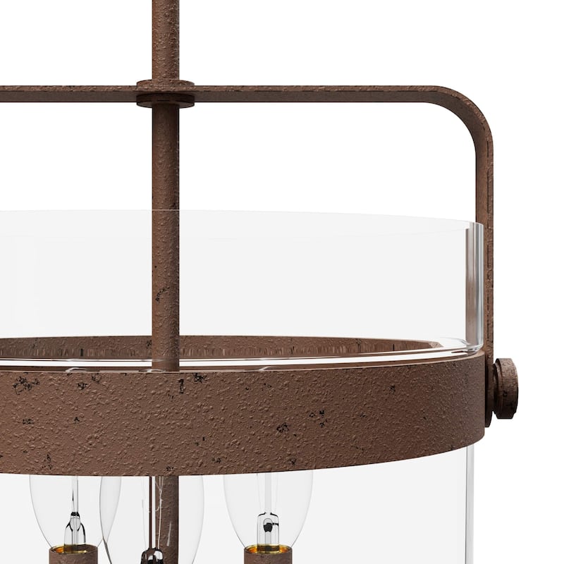 Hunter Karloff Clear Glass Bell-Shaped Pendant - Kitchen Island, Dining Room, Entry - Modern Farmhouse, Rustic, Industrial
