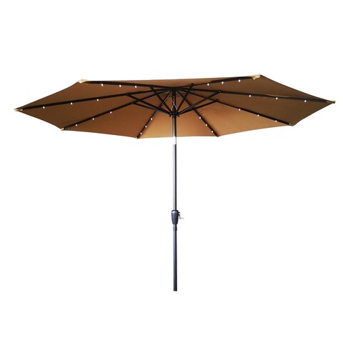 10ft Outdoor Patio Umbrella with Solar LED Lights