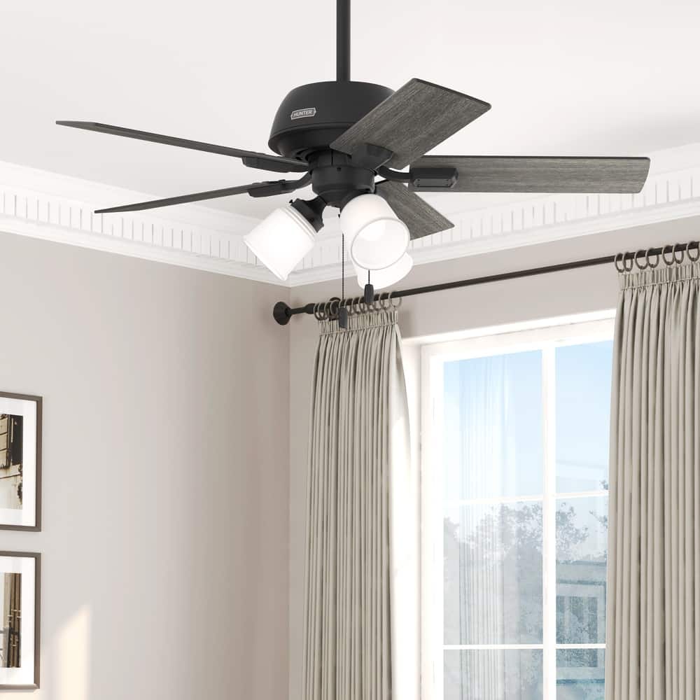 Hunter 44" Crystal Peak Ceiling Fan with LED Light Kit and Pull Chain, Casual, Transitional