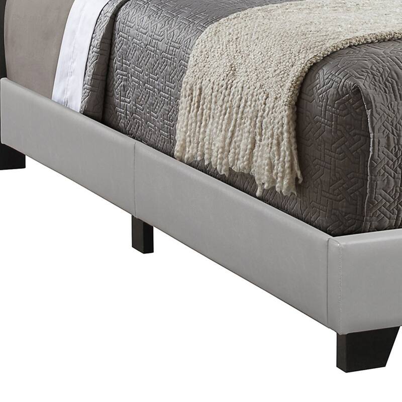 Grey Upholstered California King Bed with Solid Wood Legs