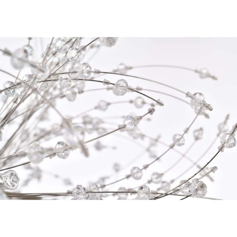 Liria 9-Light Brushed Silver-ish Champagne Beads Firework Chandelier