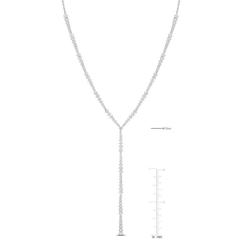 Miadora 3 5/8ct TDW Diamond Lariat Necklace in 14k White Gold - 22 in