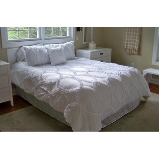 Shop Lush Decor Avon Ruffled White 3 Piece Comforter Set On Sale
